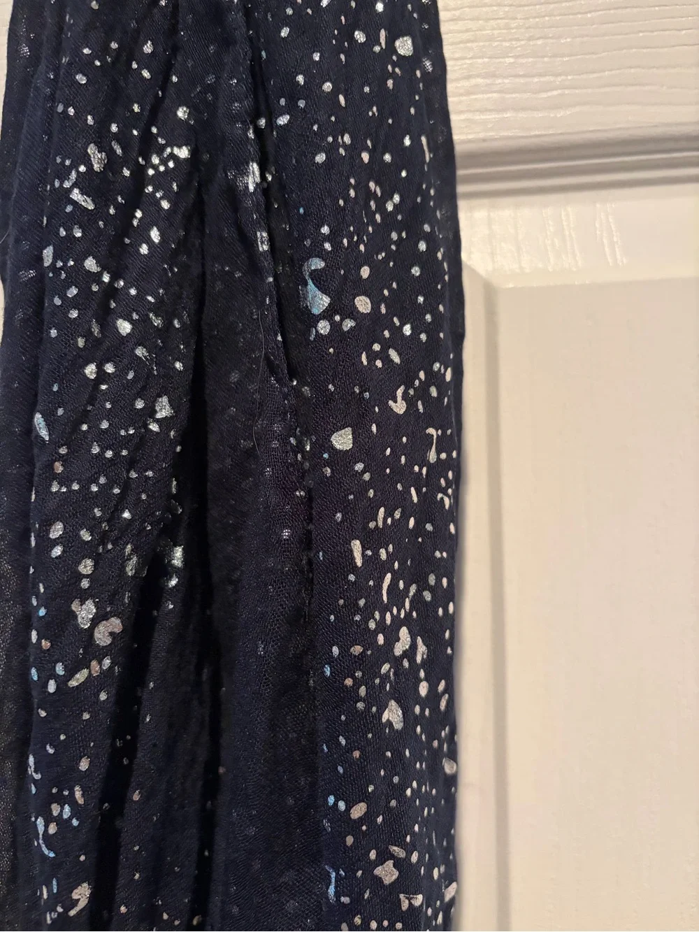 SAACHI Metallic Speckle Navy Scarf -